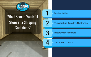 What Should You NOT Store in a Shipping Container? Infographic